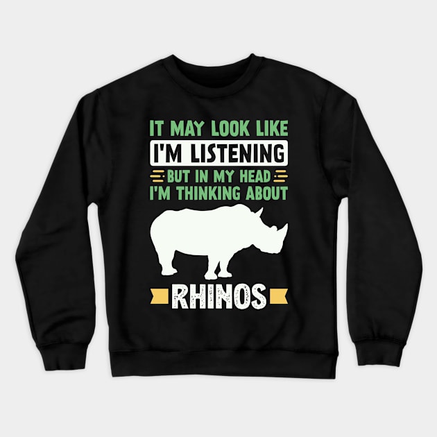 Funny Rhino Lover Crewneck Sweatshirt by White Martian